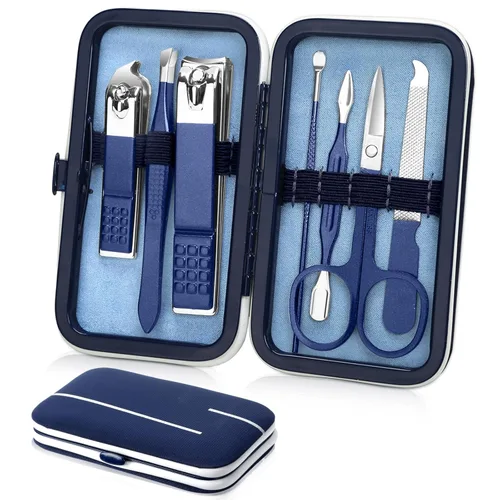 Miniatura 13 de Juego de cortaúñas profesional, kit de aseo de acero inoxidable, kit de manicura de viaje y pedicura, herramientas para el cuidado de uñas, kit