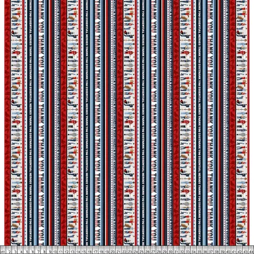 Miniatura 3 de Studio E Essential Heroes Thank You Stripe Patriotic, tela por yarda