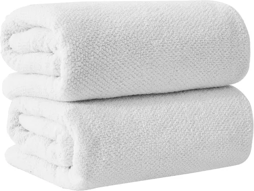 Miniatura 72 de Great Bay Home Toalla de baño blanca – Toalla de baño de gran tamaño 100% algodón de 68 x 35 pulgadas – Absorbente, de secado rápido, toalla de baño