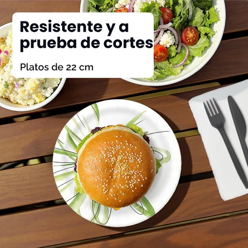 Miniatura 3 de Amazon Basics Platos de papel para uso diario, 8.62 pulgadas, desechables, 300 unidades, el embalaje puede variar