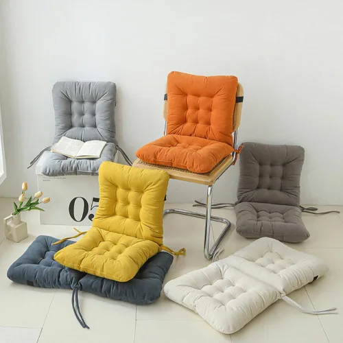 Miniatura 6 de Cojín de asiento de oficina, almohadilla antideslizante con soporte lumbar, ideal para escritorio, juegos, banco o sentarse en el suelo