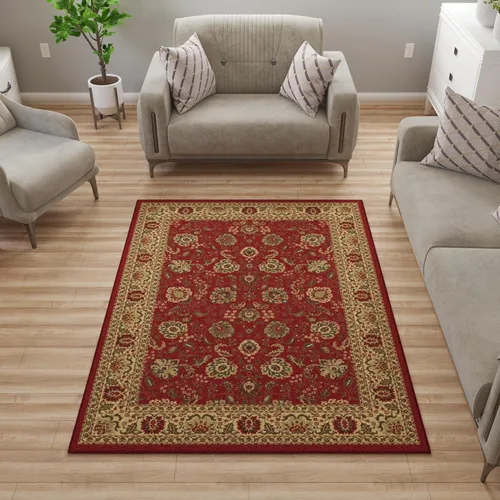 Miniatura 13 de Ottomanson Alfombra de 5 x 6,6 pies para sala de estar, alfombra oriental para dormitorio - alfombra grande para piso antideslizante y duradera