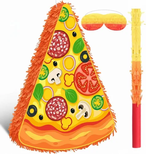 Miniatura 8 de Piñata de taco - Piñata mexicana para fiesta, incluye palo de murciélago con los ojos vendados para cumpleaños, decoración de Cinco de Mayo