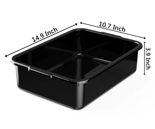 Miniatura 2 de Caja de 5 tinas de autobús comercial/bolsa de transporte, plástico negro con asas, lavabo 8 litros