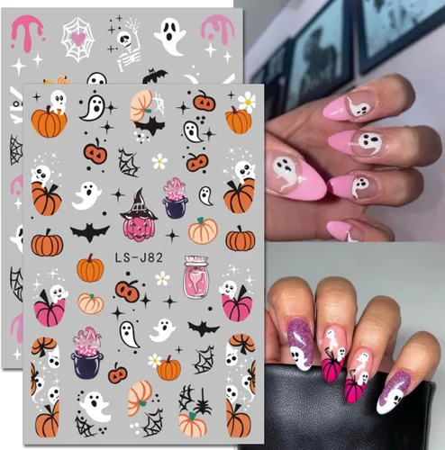 Miniatura 6 de Calcomanías de arte de uñas de Navidad 5D en relieve autoadhesivas para arte de uñas, lindos gnomos de Papá Noel, muñeco de nieve, árbol de Navidad