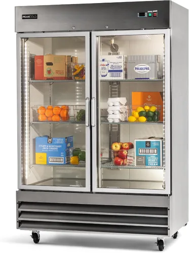 Miniatura 12 de PEAKCOLD by Iron Mountain - Alcance comercial de 2 puertas en refrigerador de acero inoxidable, interior blanco; 47 pies cúbicos, 54 pulgadas