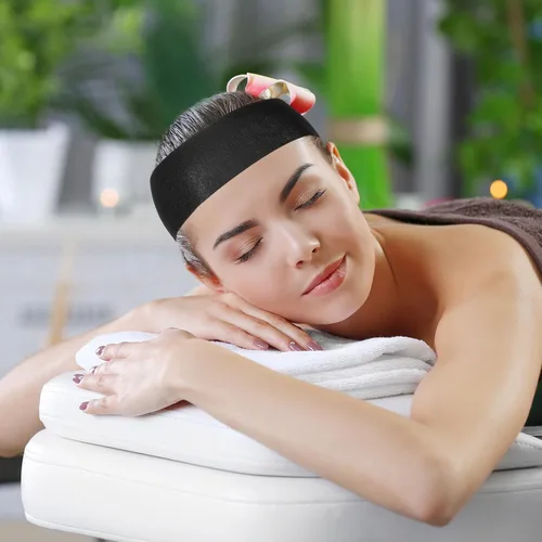 Miniatura 6 de Waydress 140 diademas faciales desechables de spa con cierre cómodo, bandas faciales elásticas, banda suave para el cuidado de la piel para mujeres