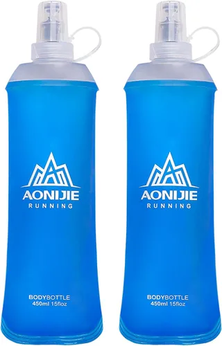 Miniatura 24 de TRIWONDER Botella de agua de mano para correr, Quick Grip Chill Botella de agua suave de mano de 17 onzas con correa de mano, paquete de Botella