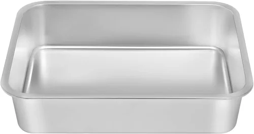 Miniatura 6 de Kichwit Caja de arena para gatos de acero inoxidable, bandeja de arena para gatitos, bandeja de arena de metal para gatos, superficie lisa