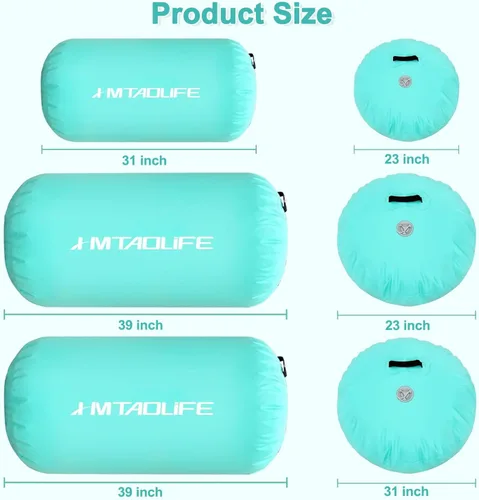 Miniatura 6 de Gymnastics Air Roller Air Barrel, Inflatable Tumble Roller Mat, Air Roller Gymnastics Barrel Kids Back Somersault Backbend Trainer for Yoga Training