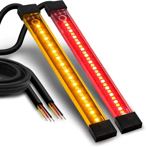 Miniatura 12 de Juego de 2 tiras de luz LED ámbar de 5.0 pulgadas [luces direccionales y de circulación] [IP68 resistente al agua] [15 LED] iluminación brillante