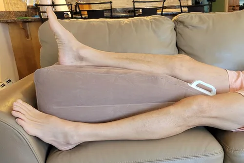 Miniatura 8 de Skwoosh Almohada inflable de elevación de piernas para tobillo, rodilla y pierna, cojín ajustable para compañero de recuperación poscirugía