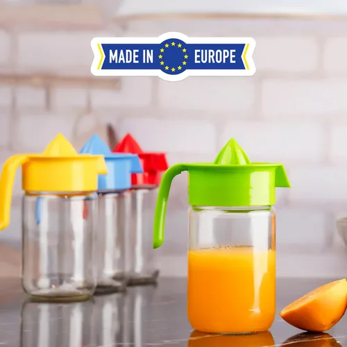 Miniatura 4 de Exprimidor de limón de vidrio, exprimidor pequeño de pomelo y cítricos, extractor manual con mango y boquilla de vertido, sin BPA y sin plomo, Verde