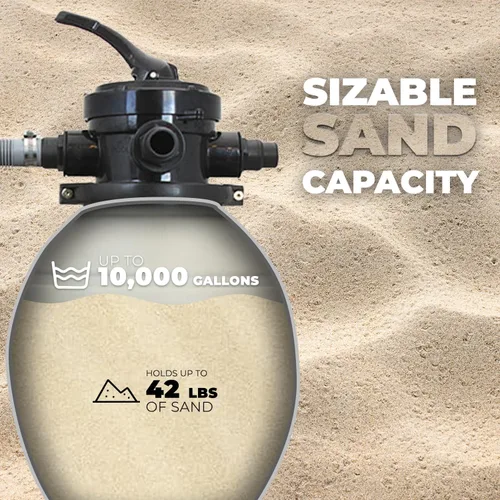 Miniatura 4 de XtremepowerUS Bomba de filtro de arena de 13 pulgadas para piscina sobre el suelo, filtros de arena para piscina con función digital/temporizador