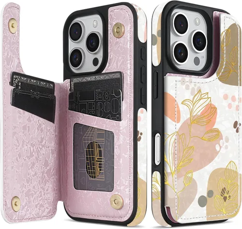 Miniatura 38 de NNH Funda tipo cartera compatible con iPhone Xs Max con bloqueo RFID, ranuras para tarjetas, folio de piel sintética, función atril, doble cierre