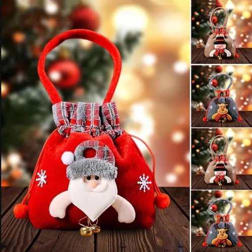 Miniatura 4 de KEIGPERI 1 juego de bolsas para muñecas de regalo de Navidad, bolsas de regalo reutilizables con cordón, bolsas de regalo de Navidad con cordón