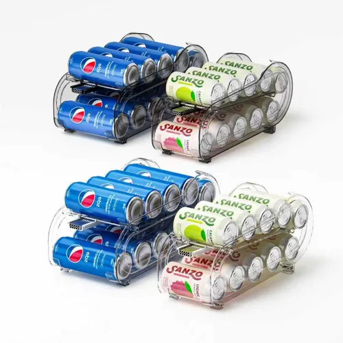 Miniatura 8 de Organizador de bebidas para refrigerador, dispensador organizador de latas de soda para refrigerador con rodado automático, organiza latas