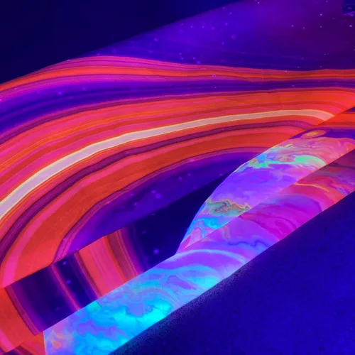 Miniatura 4 de PSYHILAR Póster de luz negra para adultos y adolescentes, espacio exterior, galaxia, planeta, UV, tapiz para colgar en la pared (60 x 50 pulgadas)