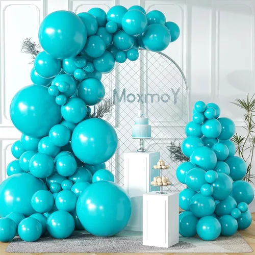 Miniatura 16 de 102 globos de color azul cromado de 18 pulgadas, 12 pulgadas, 10 pulgadas, 5 pulgadas, diferentes tamaños, kit de globos metálicos de fiesta