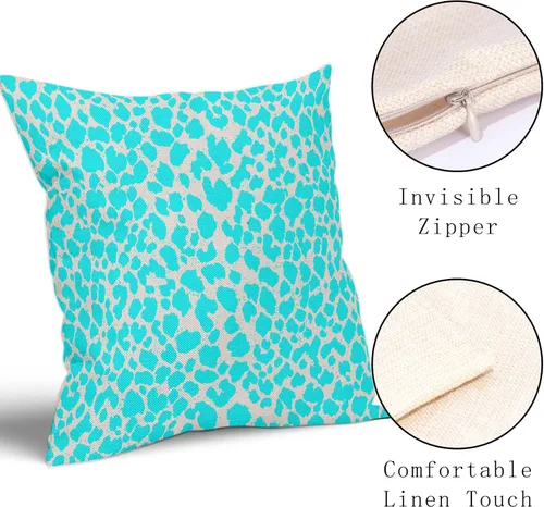 Miniatura 3 de Juego de 2 fundas de almohada de 16 x 16 pulgadas con estampado de leopardo, diseño de leopardo, con cremallera, decoración del hogar para sofá
