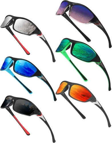 Miniatura 16 de Frienda Paquete de 6 Lentes de Sol Polarizados para Deportes para Hombre, Multipack, Se Ajustan sobre Lentes, Paquete de Lote, Set de Lentes