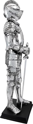 Miniatura 2 de Veronese Design Armadura medieval de caballero en armadura con acabado plateado