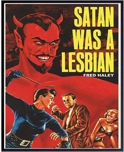 Cartel de Satanás Era Una Lesbiana - Arte de Pared Vintage Retro de Película en Impresión - Regalos Lésbicos para Novia - Imagen Única y Genial