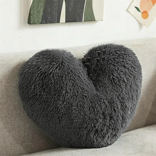 Miniatura 14 de MorroMorn Almohadas de Pelo Esponjoso en Forma de Corazón, Almohadas Decorativas Peludas para Sofá, Cama, Decoración Linda de Habitación