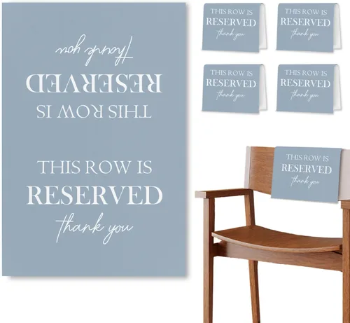 Miniatura 11 de Señales de Asiento Reservado para Sillas, Esta Fila Está Reservada Paños de Banco para Asientos de Iglesia, Decoraciones de Boda para Recepciones
