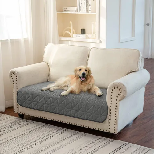Miniatura 19 de Ameritex Funda de sofá impermeable para asientos, funda de sofá para perros, funda de sofá para mascotas, funda de terciopelo para silla, sofá Beige