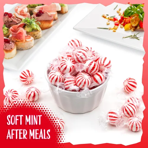 Miniatura 6 de Bolitas de menta jumbo de 2 libras Caramelo duro con sabor clásico a menta Caramelo antiguo para bufés de vacaciones y cuencos de oficina