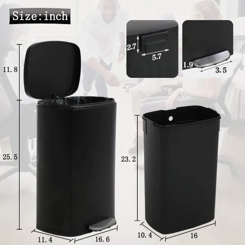 Miniatura 7 de Dkelincs Bote de basura de acero inoxidable de 13 galones con sensor de movimiento automático para cocina, bote de basura de alta capacidad sin