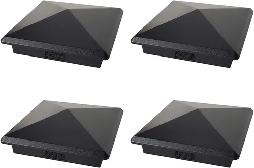 Miniatura 13 de Tapa de aluminio en forma piramidal para postes de madera, color negro (4 unidades)