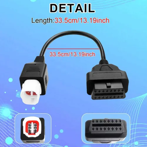 Miniatura 2 de Adaptador OBD2 de 4 pines compatible con OBD a 4 pines para cable de diagnóstico de motocicleta Yamaha, adaptador OBD2 de 4 pines compatible