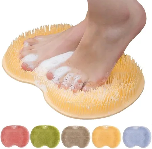 Miniatura 7 de Alfombrilla de silicona para pies de ducha, limpiador mejorado de pies con ventosas para montar en la pared, almohadilla de limpieza mejorada