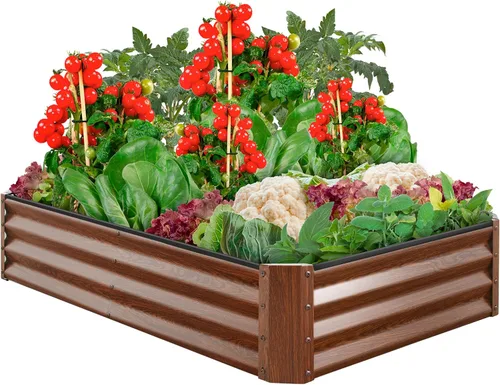 Miniatura 8 de Best Choice Products Caja de jardinera elevada de metal para exteriores de 6x3x1 pies para vegetales, flores, hierbas y suculentas - Verde oscuro