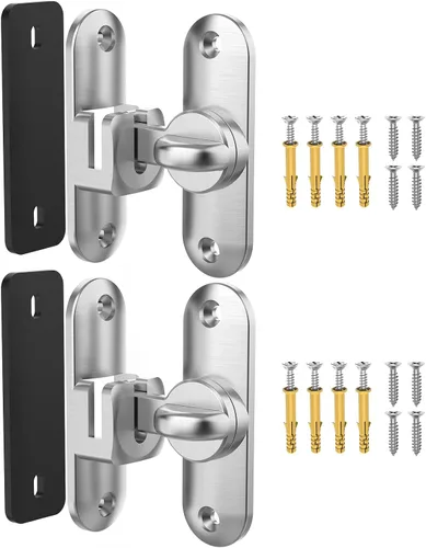 Miniatura 10 de Cerradura de Puerta de Granero – Pequeña Cerradura de Puerta Corredera de 90/180 Grados, Pestillo de Puerta de Barra Pesada, Cerradura