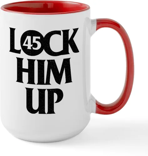 Miniatura 6 de CafePress Lock Him Up - Taza de café de cerámica de 15 oz (15.0 fl oz)