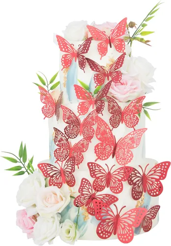 Miniatura 15 de Gyufise Paquete de 36 adornos de mariposa 3D con láser negro para cupcakes, decoración hueca para cumpleaños, boda, fiesta de hadas, calcomanías