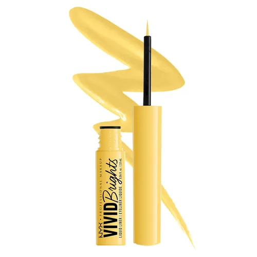 NYX PROFESSIONAL MAKEUP Vivid Brights Delineador Líquido, Delineador de Ojos Resistente a las Manchas con Punta Precisa - Had Me At Yellow 03 Me