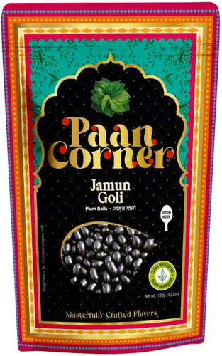 Paan Corner Jamun Goli - Bolas de ciruela india con cuchara, ingredientes limpios, 4.23 onzas