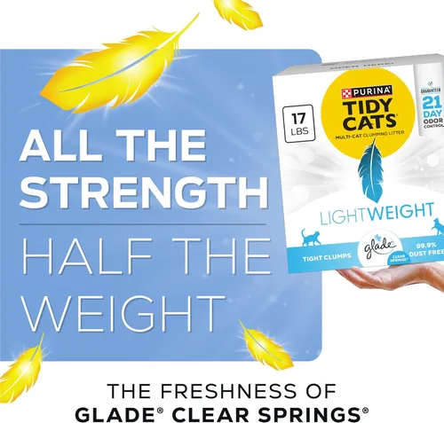 Miniatura 4 de Purina Tidy Cats - Arena para gatos ligera con Glade Clear Springs, aglutinante, bajo polvo, perfumada, caja de 17 libras