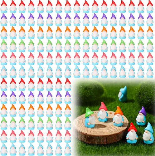 Miniatura 8 de Wonderjune Mini gnomos de resina a granel, pequeñas estatuas de hadas, pequeños gnomos en miniatura para paisaje, exterior, patio, césped, macetas