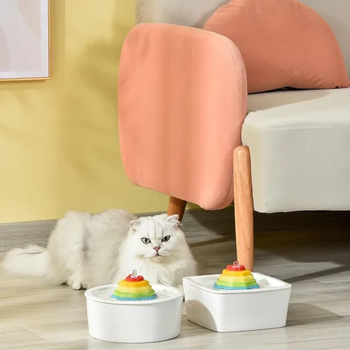 Miniatura 8 de Fuente de agua de cerámica para gatos de 1.5 L/50.73 onzas, dispensador de agua en torre para gatos, dispensador de agua para perros, fuente