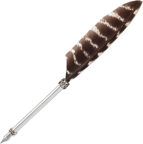 Miniatura 6 de Gullor Pluma de pluma vintage, pluma de inmersión de plumas naturales con caja de regalo, negro y marrón