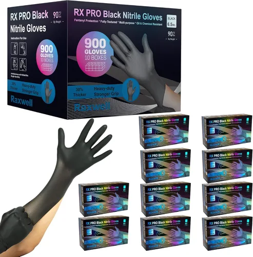 Miniatura 9 de Raxwell Disposable Nitrile Gloves - Food Grade Heavy-Duty Puncture Resistant Black Gloves for Cooking & Food Service