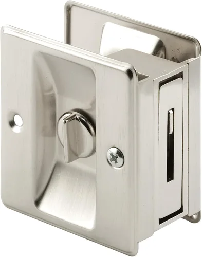 Miniatura 4 de Prime-Line N 7319 Cerradura de privacidad para puerta de bolsillo con tirador, reemplaza las cerraduras de bolsillo viejas o dañadas rápida y bronce