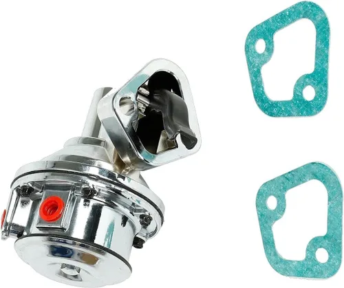 Miniatura 2 de Bomba de combustible mecánica cromada con accesorios compatibles para SBC Chevy 265 283 305 307 327 350 400 409