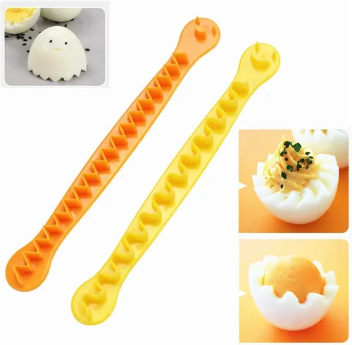 2 rebanadoras de huevos, cortador de huevos, cortador de huevos para huevos duros, forma linda para almuerzo Bento para niños, apto para