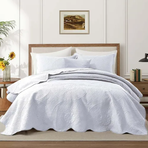 Miniatura 101 de MOONLIGHT20015 Paquete de 8 Colchas Tamaño King para Cama (106" x 96") - Venta al Por Mayor para Hoteles, Dormitorios de Huéspedes y Airbnbs - Gris